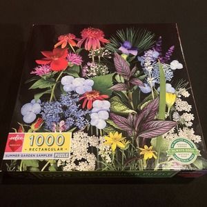 NEW eeBoo 1000 Piece Puzzle Summer Garden Sampler 21x28 - Complete Puzzle